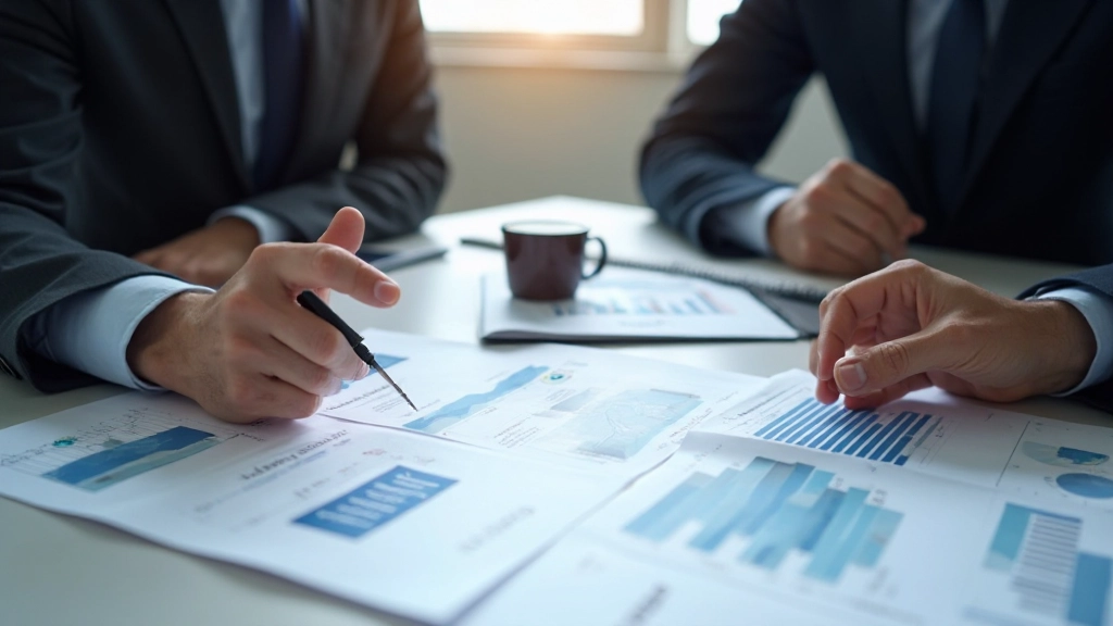 Konkurrensiell analys med strateger som studerar marknadsposition