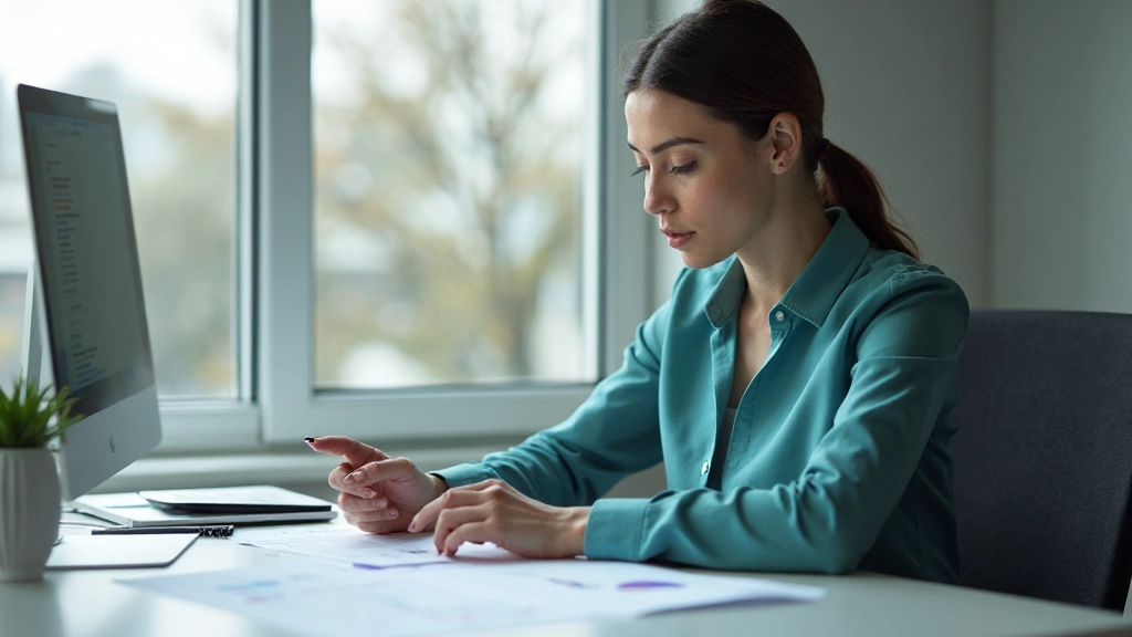 Project manager tracking strategic initiatives and milestones on planning dashboard